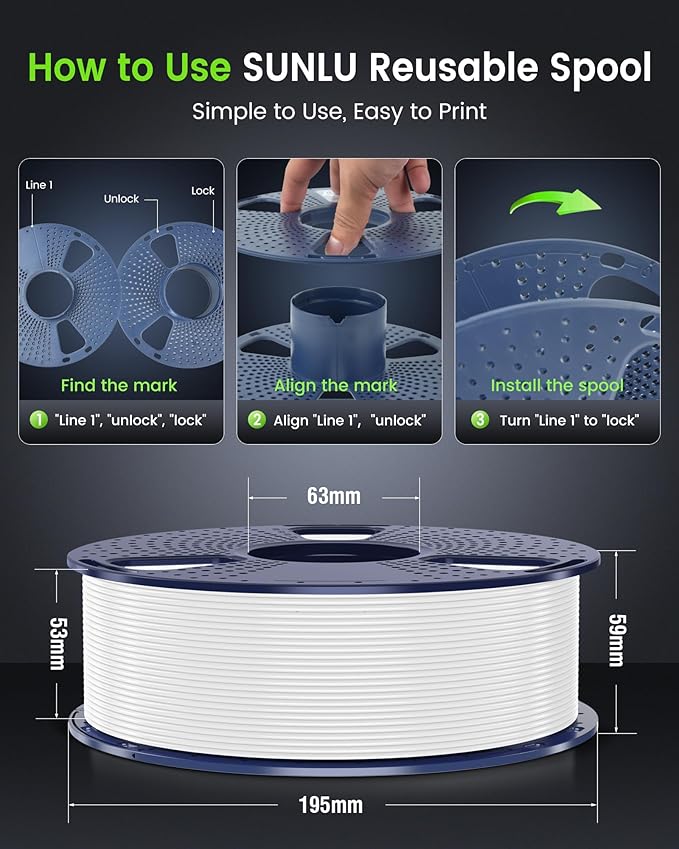 SUNLU PETG Filament 1.75mm Bundle, Less Stringing and Good Layer Adhesion 3D Printer Filament, Individually Vacuum Packed, 2kg in Total, 1kg per Spool, PETG 2 Pack, Black+White