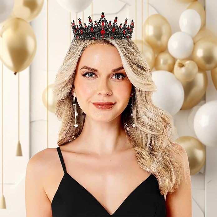 Gold Crown for Women Crystal Princess Tiaras Rhinestone Queen Headband Wedding Bridal Hair Accessories Birthday Prom Pageant Party Coming of Age Ceremony Photo Props