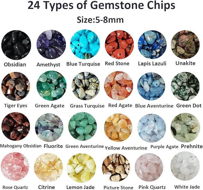 Gemstone Beads Natural Irregular Shaped Stone Chips Crystal Energy Healing Power for Jewelry Making(24 Material)