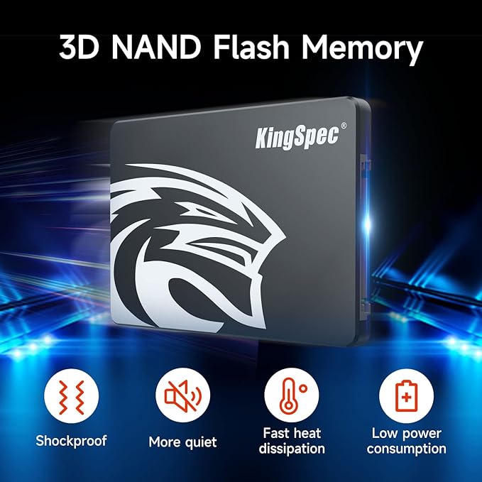 KingSpec 128GB 2.5 SSD SATA III Internal - 550MB/s Read, 520MB/s Write with 3D NAND Flash, for Laptop & Desktop PC Upgrade