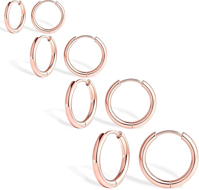 Small Gold Huggie Hoop Earrings Set for Women Men Hypoallergenic 14K Plated Stack Cartilage Earrings, Multiple Piercing Lightweight Mini Thin Cute Dainty Trendy Jewelry Set Christmas Gifts for Women
