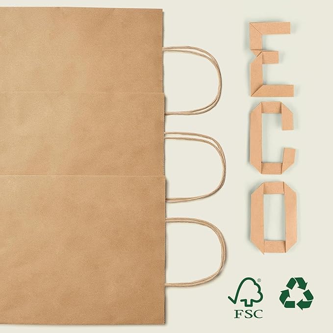 MESHA Gift Paper Bags 9000 PACK 10X5X13 Brown Large Shopping Kraft Bags Bulk with Handles Reusable for Business,Grocery,Birthday,Wedding,Kids Party,Favors