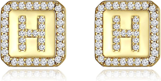 Gold Earrings for Women 24K Gold Filled Initial Earrings for Women S925 Earrings Gifts for Her