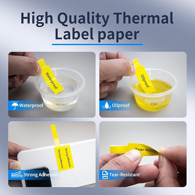 100 Pcs Cable Labels - Waterproof Wire Cord Labels, Tear Resistant Wire Label, Self Adhesive Cord Organizing Label, for Cable Management, Compatible with PUQU AQ20 Label Makers(White) 25x78mm