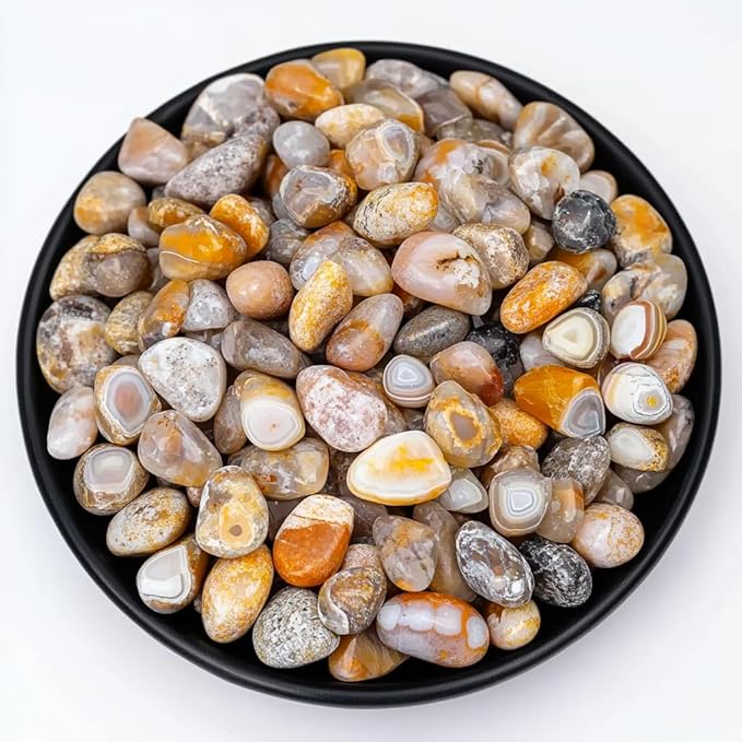Polished Crazy Lace Agate Crystal Chips 200 Pcs - 0.3" 10 oz Tumbled Stone Chips Crushed Sea Glass Stones Healing Reiki Crystal Making Home Decoration