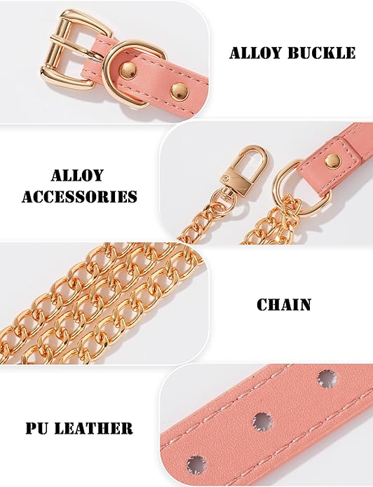 FEOYA Leather Choker Collar For Women Handmade Adjustable Triple-Layer Slip Chain Punk Gothic Chain Collar Necklace