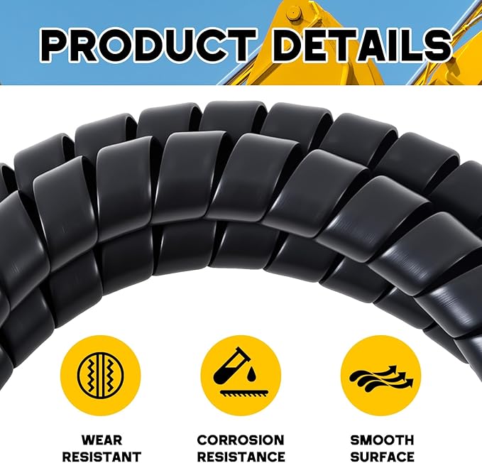 Spiral Wrap Cable Protector, Safe 2.0" Od x 20' Pre Cut Lengths Hydraulic Hose Protector Wrap to Avoid Wear and Extend Life for Hydraulic Pneumatic Hoses