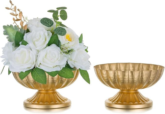 Gold Vase Centerpieces for Table: Gold Flower Vase for Wedding Centerpieces 2 Packs Mini Sized Flower Stand Arrangement Bulk for Party Event Engagement Celebration