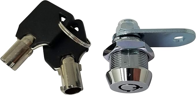 Admiral Locks Tubular Cam Lock, Keyed Alike Removable Key RV Compartment Storage Lock Cabinet Locks (Chrome Pack of 5, 5/8" 90°)