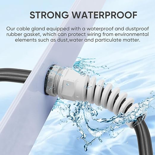 Strain Relief Cord Connector,LISTENJIALE 5Pcs NPT 3/4" Waterproof Cable Gland Flex Spiral Strain Relief Adjustable 12.5-18mm Cable Connector Nylon Joint with Gaskets(Grey)