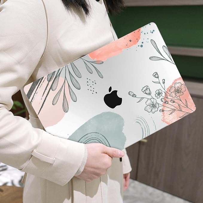 MEEgoodo Case for MacBook Air M4/M3/M2 13.6 inch 2025 2024 2022, Fit Model A3240 A3113 A2681, Compatible with MacBook Air 13 inch, Laptop Hard Shell Case with Keyboard Cover, Watercolor Floral 3