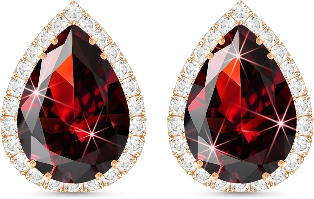 Linawe Women Stud Earrings, Teardrop Diamond Moissanite Cubic Zirconia Earrings Studs Rhinestone Jewelry Gold/Silver/Rose Gold