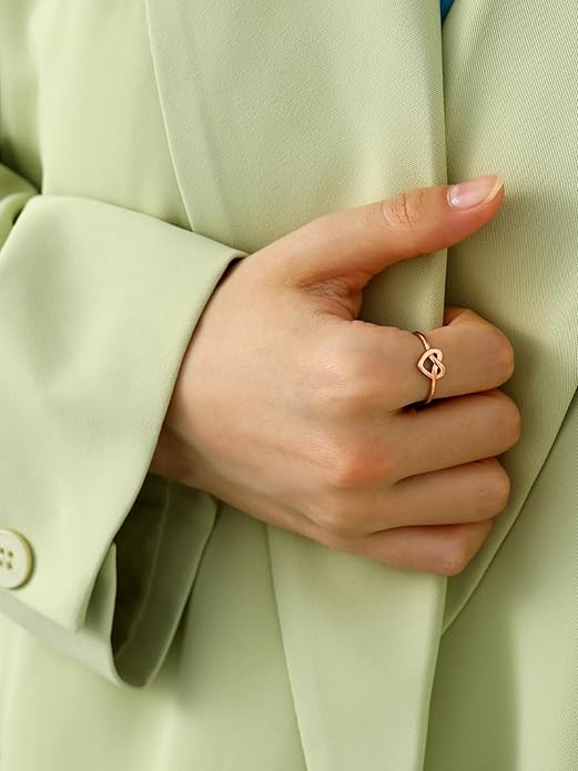 Bestyle 925 Sterling Silver Ring for Women, Minimalist Claddagh Ring Celtic Knot Ring for Women, Irish Promise Wedding Band, Gold/Rose Gold Vermeil Women Band Ring, Stackable, Gift for Her