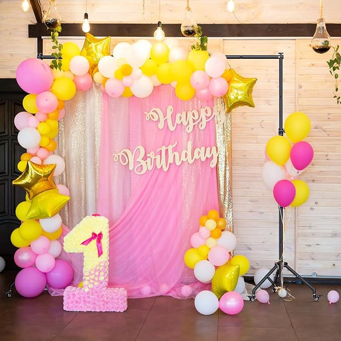 Backdrop Stand with Wheels 10x7.5Ft (WxH), Photo Backdrop Stand Easy to Move,Heavy Duty Back Drop Adjustable Stand for Parties,Banner Stand Photography and Video Studios
