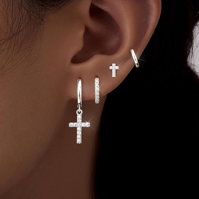 Small Gold Huggie Hoop Earrings Set for Women Men Hypoallergenic 14K Plated Stack Cartilage Earrings, Multiple Piercing Lightweight Mini Thin Cute Dainty Trendy Jewelry Set Christmas Gifts for Women