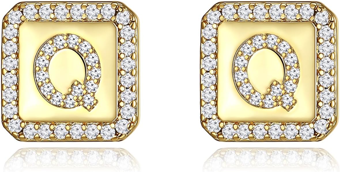 Gold Earrings for Women 24K Gold Filled Initial Earrings for Women S925 Earrings Gifts for Her