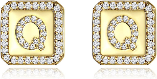 Gold Earrings for Women 24K Gold Filled Initial Earrings for Women S925 Earrings Gifts for Her