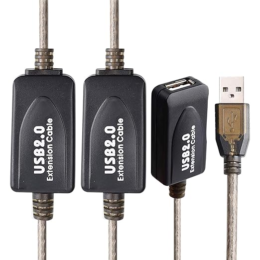 100 FT USB Extension Cable, USB 2.0 Type A Male to A Female Active Repeater Extension Cable 100ft, High Speed 480 Mbps