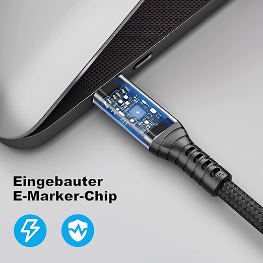usb c 3.1 cable,usb c 10gbps type c data transfer cable 4K Video Output 100W Power Delivery Compatible with Thunderbolt 3 Tpye C Cord，Matebook, Chromebook and More Type-C Devices/Laptops/Hub,6.6FT（2m）