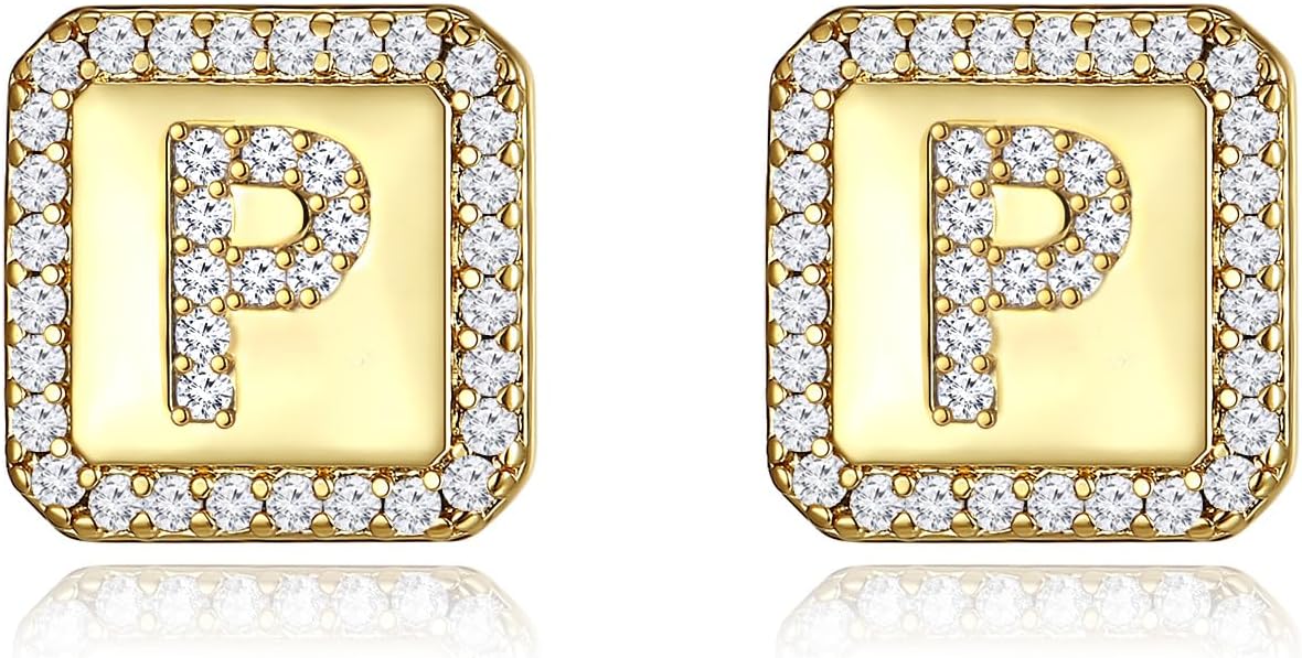 Gold Earrings for Women 24K Gold Filled Initial Earrings for Women S925 Earrings Gifts for Her