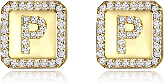 Gold Earrings for Women 24K Gold Filled Initial Earrings for Women S925 Earrings Gifts for Her
