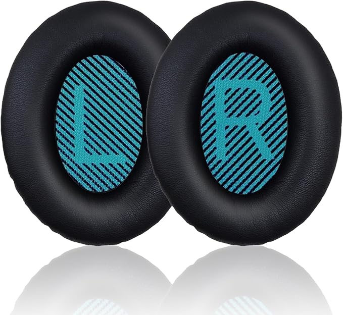 Replacement Earpads Cushions for Bose QuietComfort 35 & Quiet Comfort 35 II, Headphones Ear Covers Ear Pads for Bose QC35/QC35II/25/15 QC2 / Ae2 / Ae2i / Ae2W / Sound Link/Sound True-Black&Blue