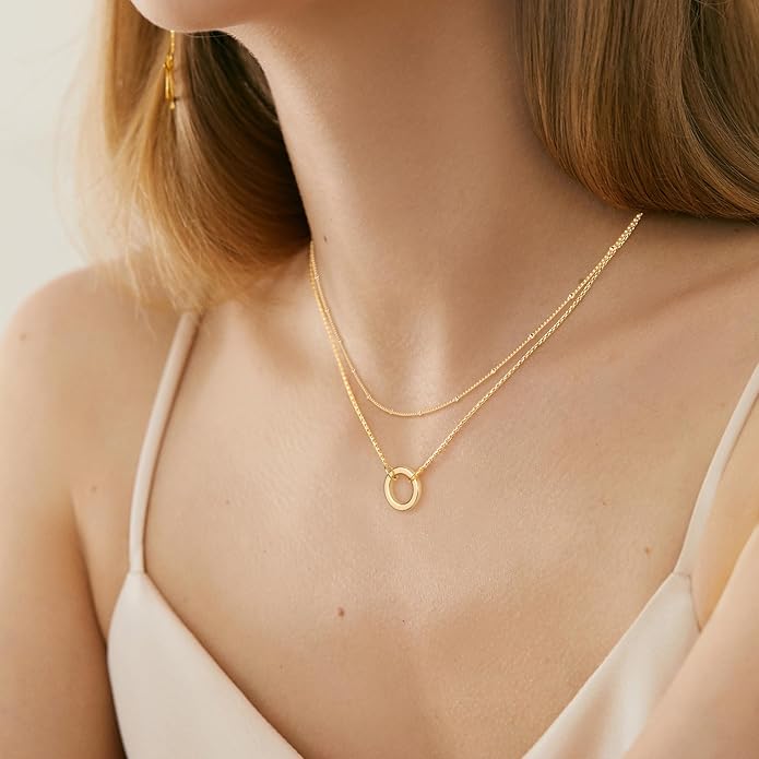 BOUTIQUELOVIN 14K Gold Plated Lock Necklace for Women Paperclip Link Chain Padlock Necklace Non-Tarnish