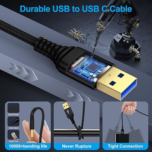 USB to USB Cable, 3 Pack 6 FT USB3.0 A to A Cable Male to Male USBCable Double End USB-A to USB-A Cord Data Transfer Cord for Soundbar Monitor Laptop Cooling Pad Fan Hard Drive Enclosures DVD Player