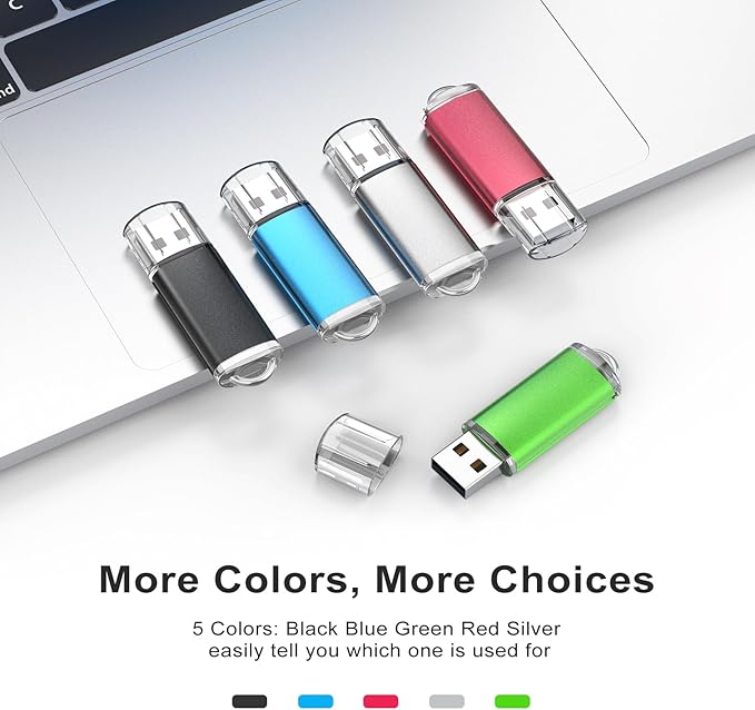 TOPESEL 32GB 10 Pack USB Flash Drive Flash Drive 2.0 Memory Stick Fold Storage Thumb Stick Jump Drive Pen Swivel Design for PC laptops, Tablets, TVs, car Audio (5 Mixed Colors)