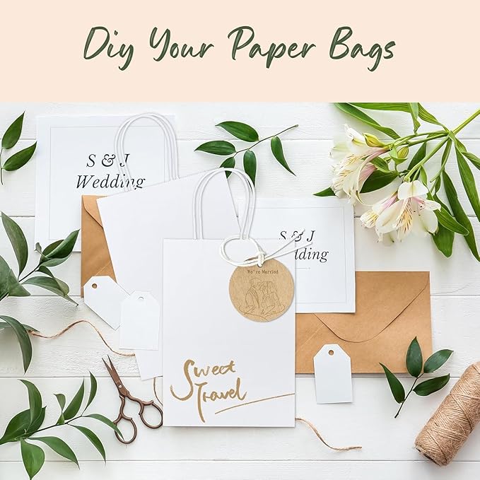 GSSUSA Brown Paper Bags 5.25x3.75x8 400Pcs, Gift Bags with Handles Bulk for Small Business