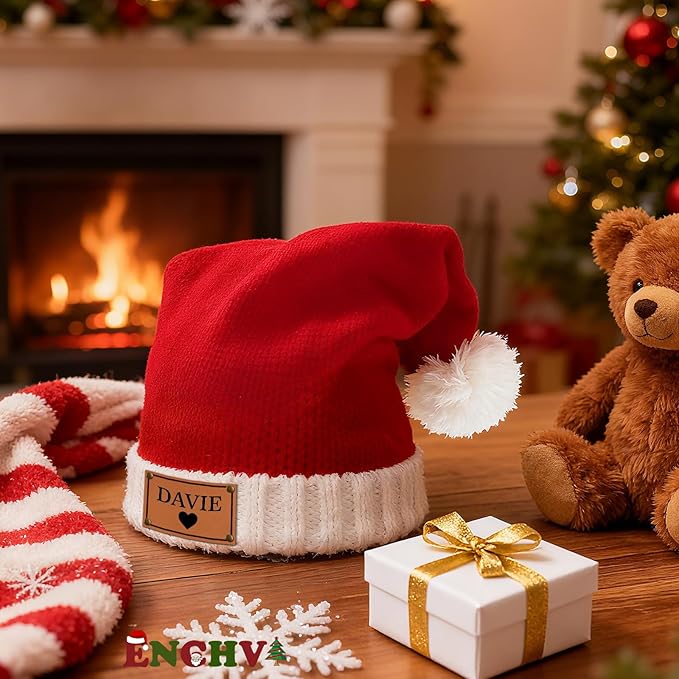 Custom Christmas Hats for Family Santa Hat Unisex Christmas Decorations Comfort Xmas Hat for New Year Festive Party