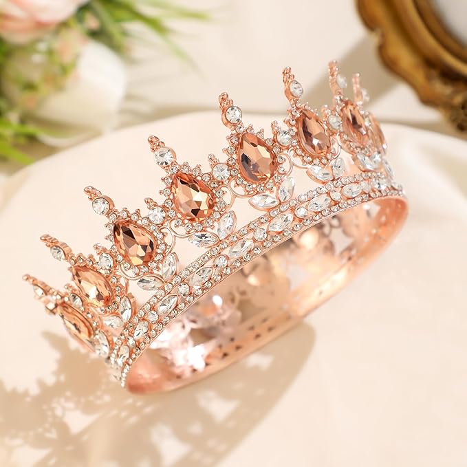 Queen Crown for Women Crystal Tiara for Girl Rhinestone Wedding Headband for Bride Hair Accessories for Costume Birthday Party Prom Gifts