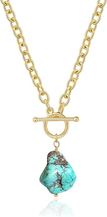 Aobei Pearl 18K Gold Plated Moon Star Lion Evil Eye Love Heart Cross Pendant Necklace Medallion Paperclip Chian Choker Layering Jewery for Women