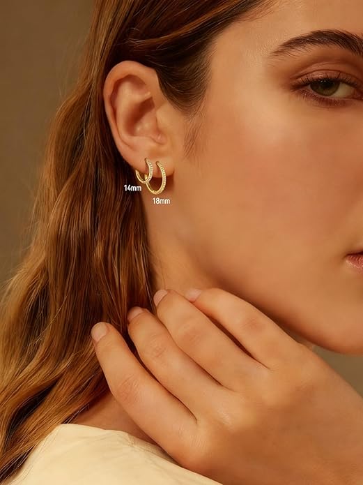 FaithHeart Sterling Silver Hoop Earrings for Women, Hypoallergenic Huggie Hoop Earrings Lightweight Small Cartilage Earrings Hoop Earring Dainty Everyday Earrings 6/8/10/12/14/15/16/18/20mm