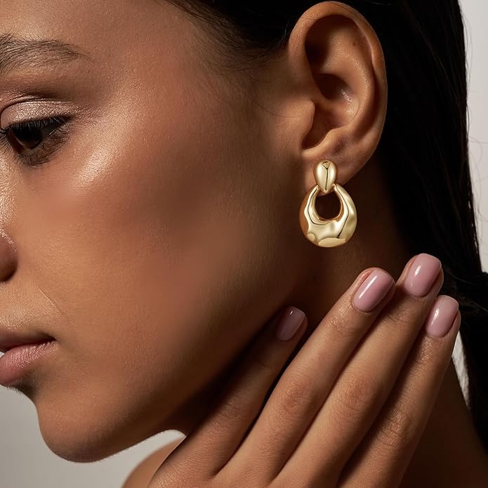 Clip on Earrings for Women Hypoallergenic Statement Retro Clip Earrings 14K Gold/Silver Plated Hoop Dangle Earrings 5A Cubic Zirconia Round Multiple Styles for Women Fashion Trendy Jewelry Gifts