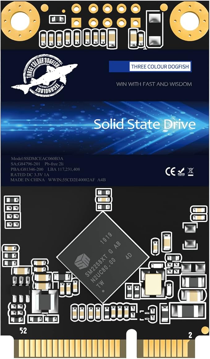SSD mSATA 250GB Dogfish Internal Solid State Drive High Performance Hard Drive for Desktop Laptop SATAIII 6Gb/s Includes SSD 32GB 60GB 64GB 120GB 128GB 240GB 250GB 480GB 500G 1TB (250GB MSATA)