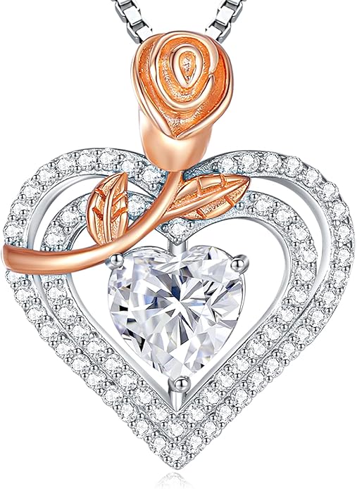 Gorgeous Moissanite Necklaces for Women - Valentine's Day Gifts for Wife Girlfriend, 925 Sterling Silver 1-3CT Moissanite Pendant Jewelry, Wedding Anniversary Birthday Christmas for Mom