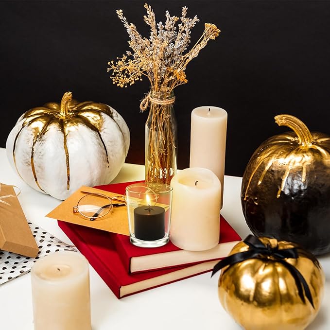 10 Hours Black Votive Candles Bulk, 36 Packs Small Unscented 1.5 Inch Diameter Wax Candles for Halloween Wedding, Party, Holiday & Home Decoration