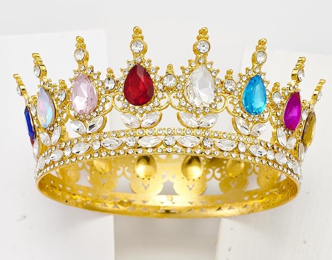 Queen Crown Rhinestone Wedding Tiara for Women - Costume Party Hair Accessories, Princess Birthday Crystal Bridal Crown