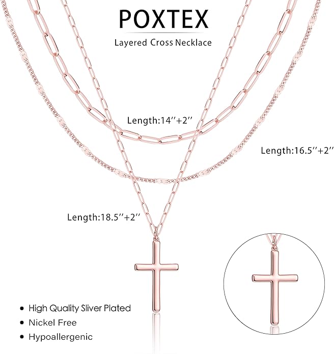 Layered Gold Necklaces for Women, Stackable Dainty 14K Gold Silver Plated Trendy Simple Heart Diamond Cross Bow Circle Pendant Paperclip Choker Dot Chain Necklace,Jewelry Set Gifts for Women