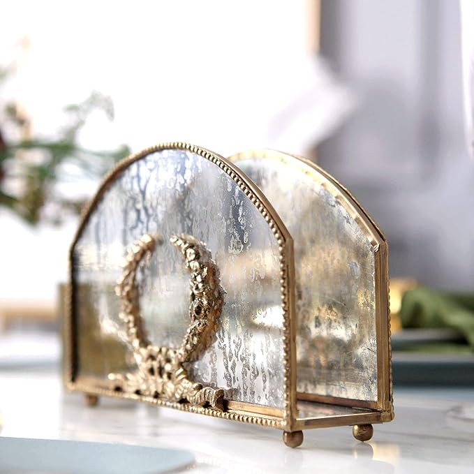 Alloy Napkin Holder - Modern Style Luxury Napkin Holder for Tables, Dining, Picnic, Home Decor - Copper