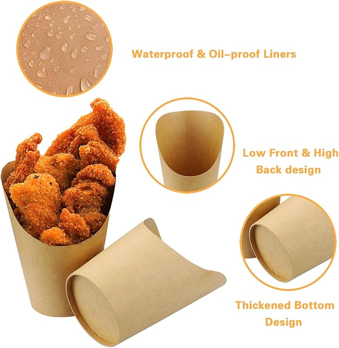 60 PCS 14 oz Disposable Charcuterie Cups Set with 200 Cocktail Skewers, 60 Portable Bags, 60Labels, Individual Brown Kraft Paper Appetizer French Fry Holders Snack Boxes for Parties