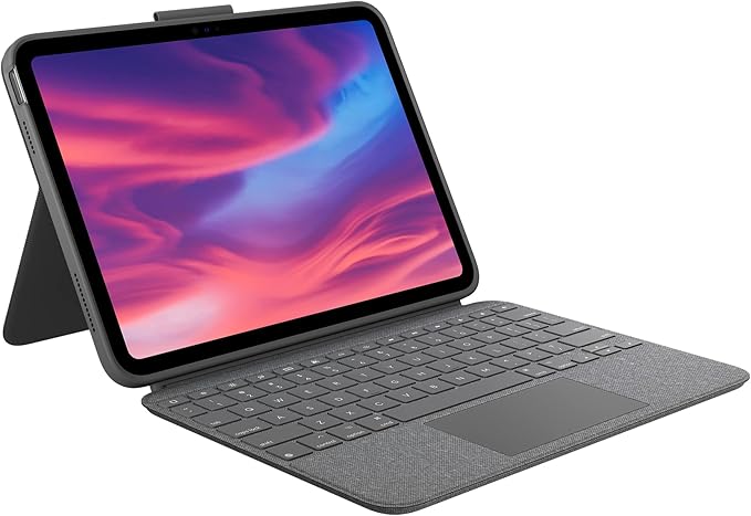 Logitech Combo Touch iPad 10th Gen Case, Detachable Keyboard, Large Precision Trackpad, Backlit Keyboard, Smart Connector - Oxford Gray