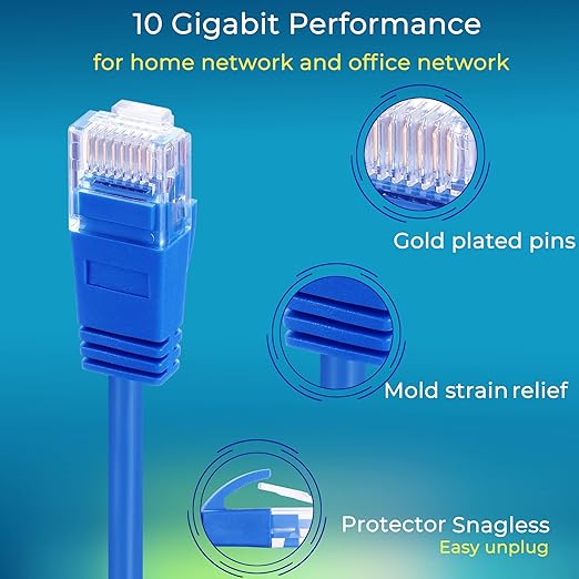 Rapink Patch Cables Cat6a 0.5ft (24 Pack) Slim, Cat6a Ethernet Patch Cable 10G Support, Snagless Cat 6 Patch Cable for Patch Panel to Switch, Flexiable Cat 6a Ethernet Cable with Gold Plated
