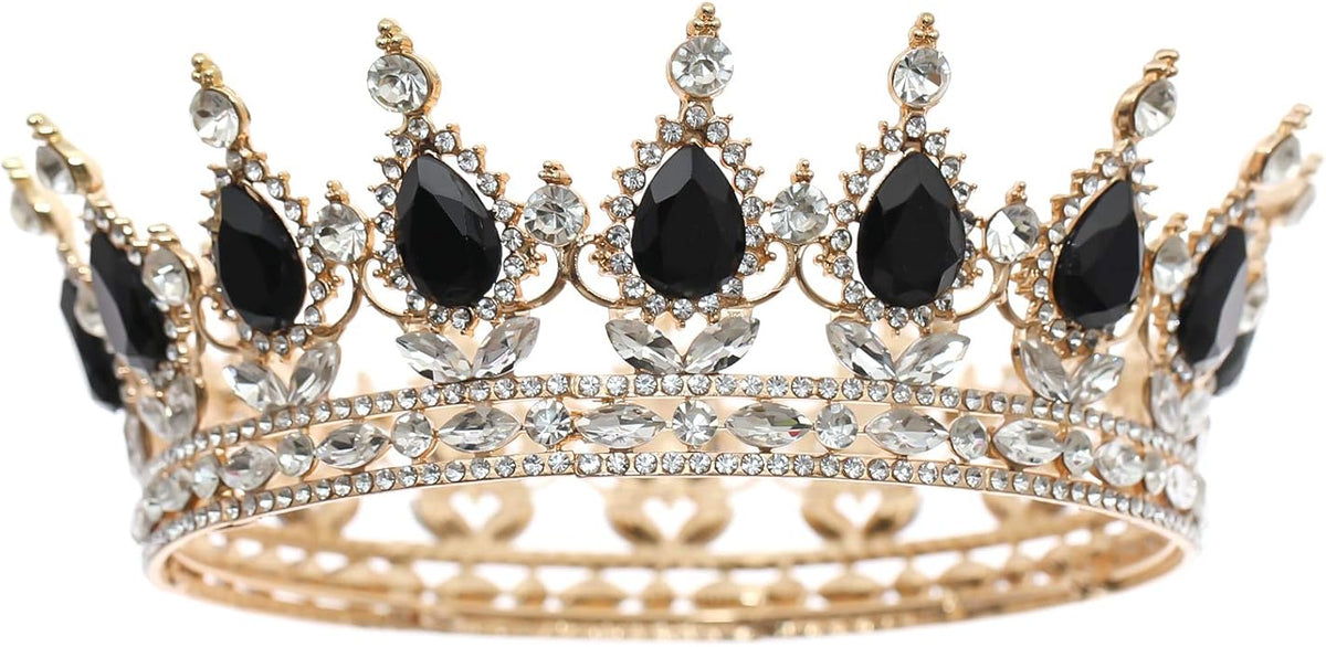 FORSEVEN Queen Crown Rhinestone Wedding Crowns and Tiaras for Women Costume Party Hair Accessories Princess Birthday Crown Crystal Bridal Crown Halloween Decorations Headband