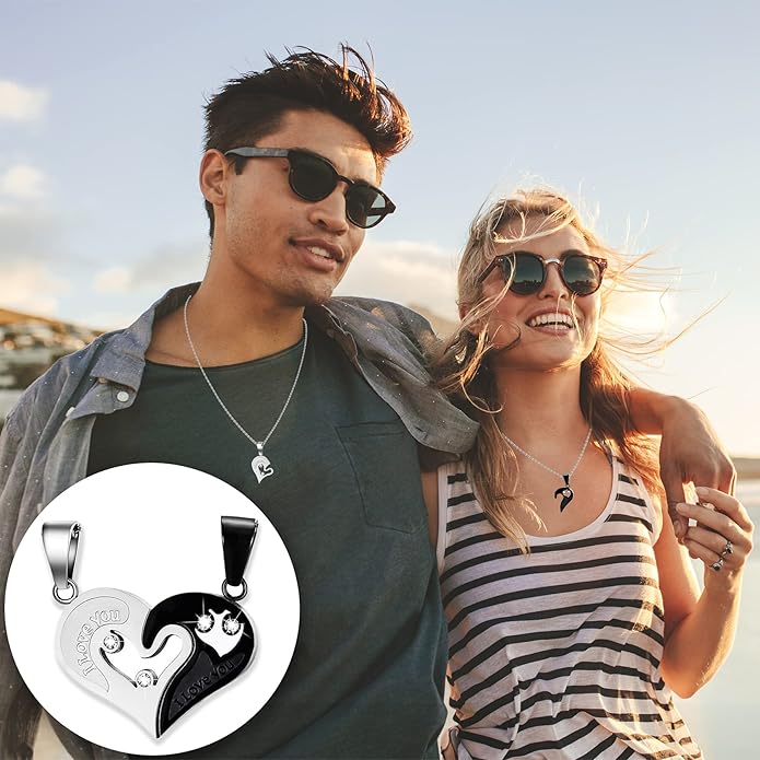 Couple Heart Or Cat BFF Best Friend for Girls Puzzle Friendship Pendant Necklaces,316L Stainless Steel