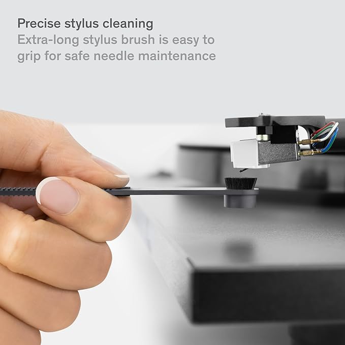 Boundless Audio Record Cleaner Kit - 2-Piece Vinyl Cleaning Kit Includes Record Brush & Stylus Cleaner - Carbon Fiber Anti-Static Vinyl & Stylus Brushes