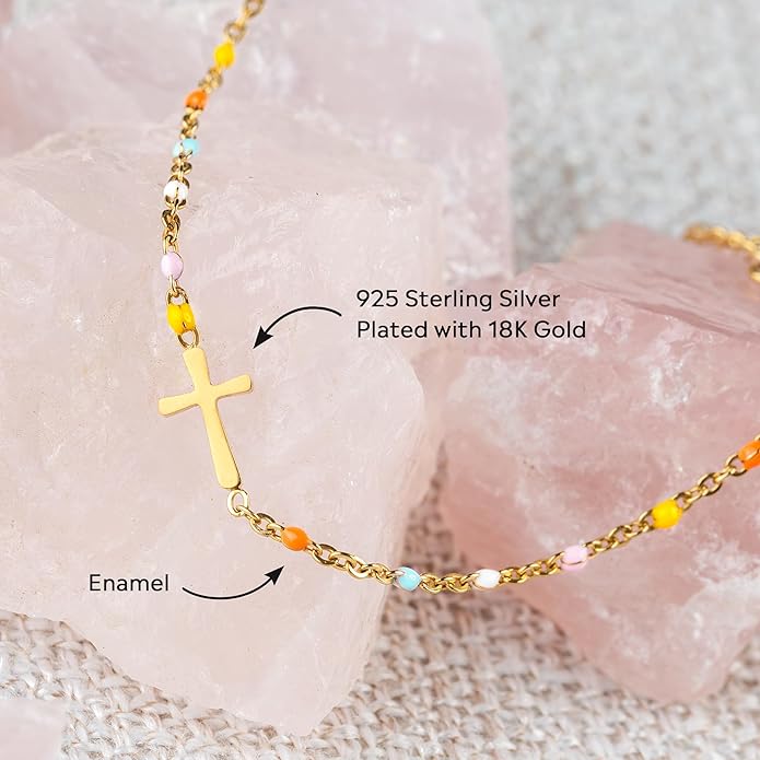 STORYJEWELLERY Friend Bracelet, Friendship Gifts for Women, Friendship Bracelets, Cross Bracelets, BFF Gift, Birthday Valentines Day Gifts for Friend, Religious & Christian Gift