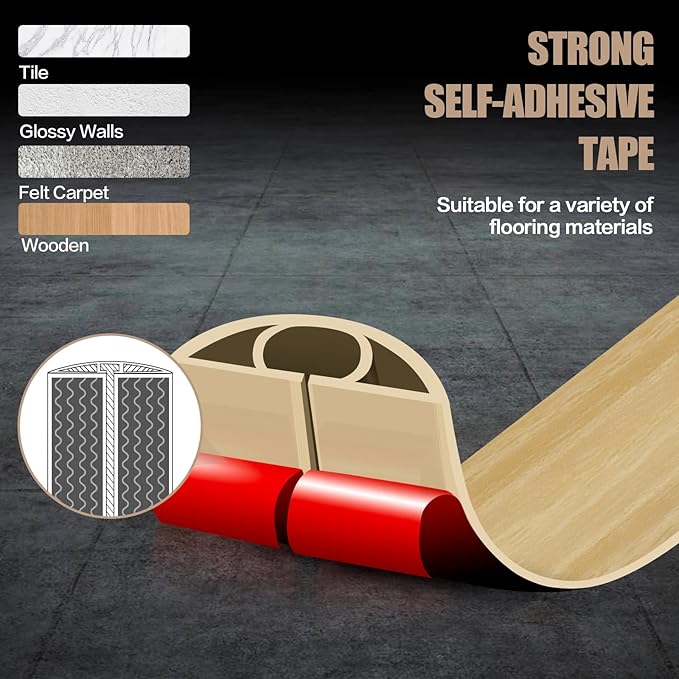 Floor Cord Cover Self Adhesive Cord Hider,3.3FT Cable Management, Extension Strip Protector for Wires, Prevent Cable Trips for Offices, Gyms, Exhibitions Cavity:0.3"(W) x0.28(H) WoodLightyellow