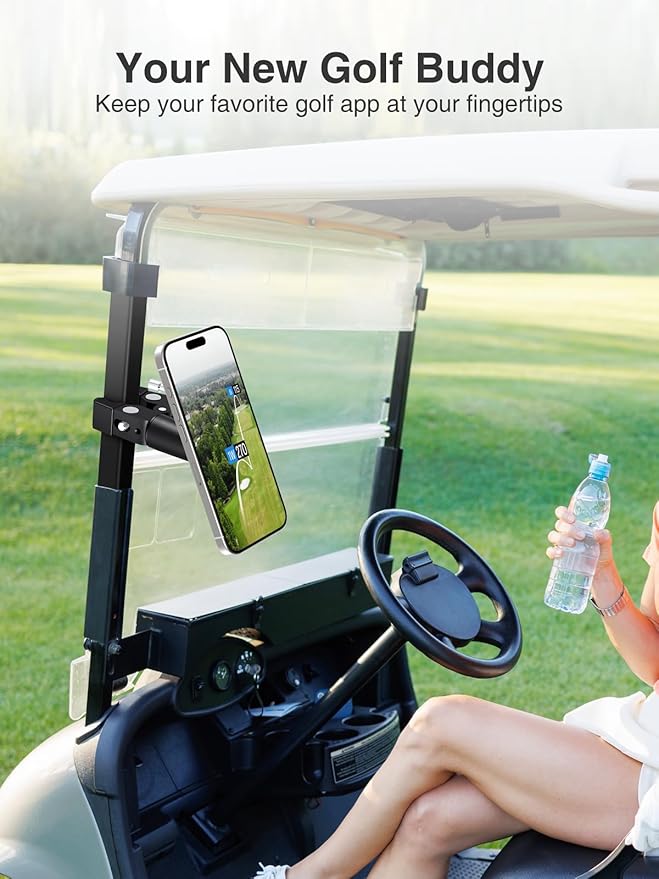 elitehood Magnetic Phone Clamp Mount, Adjustable Phone Holder for Mic Stand/Music Stand/Golf Cart/Treadmill/Stroller/Shopping Cart/Stationary Bike, iPhone Clamp Mount for Magsafe iPhone 16 15 14